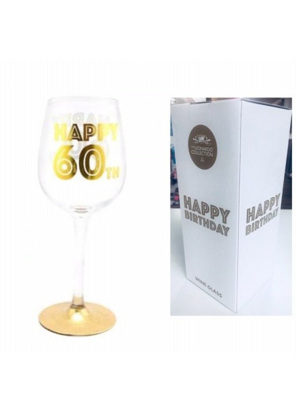 Happy 60th Birthday Wine Glass | Cake And Party Creations